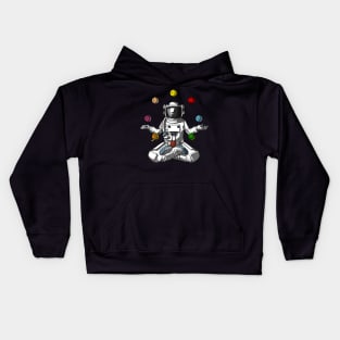 Space Astronaut Planets Meditation Kids Hoodie